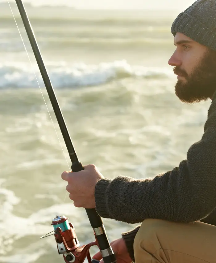 Man fishing on a boat